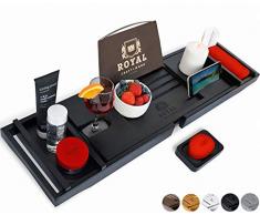 Royal Craft Badewannenablage aus Holz 43x9x2 inches schwarz