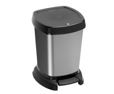 Rotho Paso Kosmetikeimer 6 l, Kunststoff (PP), carbon metallic, 6 Liter (23,4 x 21,9 x 29,5 cm)