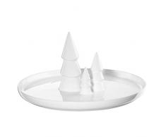 ASA Xmas Teller mit 3 Tannenbäumen, Keramik, Weiß, 30 cm