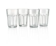 Artland Pearl Ridge Hiball Trinkglas, klar, Set 4