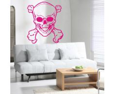INDIGOS 4052166069632 Wandtattoo w428 SchÃ¤del Skelett Wandaufkleber, 96 x 84 cm, rosa
