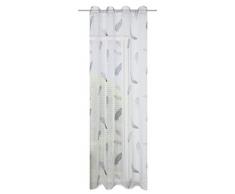 Home Fashion Ösenschal Voile Druck Feder, Polyester, Grau, 245 x 140 cm