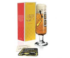 RITZENHOFF Beer Bierglas von Shinobu Ito, aus Kristallglas, 300 ml, mit fünf Bierdeckeln