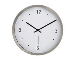 AmazonBasics – Wanduhr, Punkt-Design, 30,5 cm, Nickelfarben