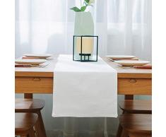Tischläufer und Platzdeckchen, weich Table Runner 12 x 60 reinweß