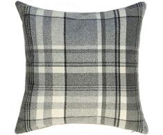 McAlister Textilien Heritage Kissenbezug in Anthrazit Grau Größe 55 x 55 cm gewobenes Tartan-Muster kariert Deko Kissenhülle pflegeleichtes Wolle-Gefühl Zierkissen für Sofa, Couch