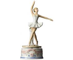 COSMOS 10623 Ballerina aus feinem Porzellan in Weiß Kleid Musical Figur, 9 Zoll