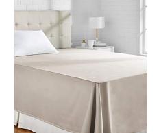 AmazonBasics Bettlaken, Baumwoll-Satin Fadenzahl 400, knitterarm, 180 x 260 + 10 cm - Grau