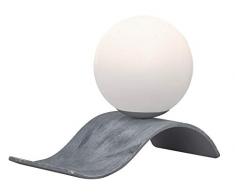 Trio Leuchten Lara 508400161 Tischleuchte, Metall Grau antik, Glas weiß