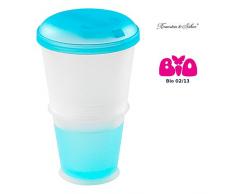 Rosenstein & Söhne Joghurtbecher: Müsli-to-go-Becher mit Milch-Kühlfach & Löffel (Joghurt To Go Becher)