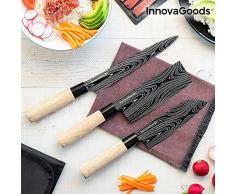 InnovaGoods IG814816 Japanisches Messer Set mit Damas·Q, Edelstahl