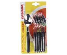 Kaimano KTS790206N Italicus Löffel, Edelstahl, Schwarz, 6 Stück