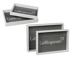 Out of the blue Tablett, Holz, Mehrfarbig, 35 x 24 x 25 cm, 2-Einheiten