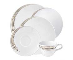Seltmann Weiden 001.737661 Fashion Boston Kombiservice 30-teilig, Hartporzellan, Schwarz/Gold
