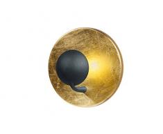 Trio Leuchten LED Wandleuchte 223810279 Aurora, Metall, schwarz/goldfarbig, 3.1 Watt LED & 3 Watt LED