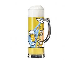 RITZENHOFF Seidel Bierkrug 0,5 l von Martina Schlenke, aus Kristallglas, 500 ml, mit fünf Bierdeckeln