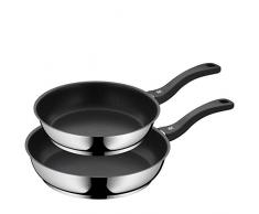 WMF Devil Pfannenset 2-teilig, Bratpfanne 28 cm + 24 cm, Pfanne Induktion, Cromargan Edelstahl beschichtet, Kunststoffgriff