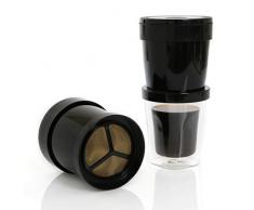 Finum COFFEE SPRINTER Kaffee Dauerfilter - Kaffeefilter für eine Tasse - Permanentfilter mit Gewebe aus Edelstahl - Eintassenfilter für die Reise und für Zuhause