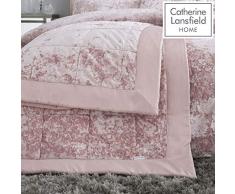 Catherine Lansfield Crushed Velvet Tagesdecke, Polyester, Blush, 220x220cm