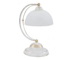 RABALUX Margarete Tischleuchte, Stahl, E27, 40 W, weiß-gold gewischt, 1-flammig