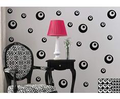 Kleb-drauf 24 Retro-Punkte-Aufkleber zur Dekoration von WÃ¤nden, Glasprodukten, Fliesen