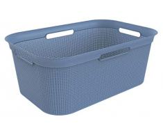 Rotho Brisen Wäschekorb 40 l, Kunststoff (PP), blau, 40 Liter (60 x 40 x 23,2 cm)