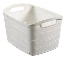 Curver 00719-X07-00 Aufbewahrungskorb Ribbon, Plastik, weiÃ, 38.5 x 28 x 24 cm