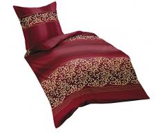 Kaeppel G-008705-62DK-VA97 Bettwäsche Ermitage, Feinbiber, 1x 80/80 und 200/220 cm, chili