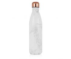 TOWER Sportflasche, 750 ml, vakuumisoliert, Weißer Marmor und Roségold, groß