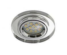 Briloner Leuchten LED Ein-/ Aufbauleuchte 1x GU10, 3W, direkter Anschluss, kein Trafo notwendig, Acryl klar, 7201-010
