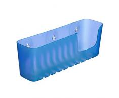 TATAY Regal Saugnäpfe, groß, Kunststoff, 30 x 8,5 x 11 cm, Blau durchscheinend, 30X8.5X11 cm