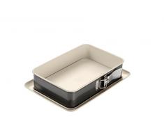 Dr. Oetker Rechteck-Springform 28 cm, Kuchenform mit Auslaufschutz, eckige Backform aus Stahl mit keramisch verstÃ¤rkter Antihaft-Beschichtung (Farbe: Creme/anthrazit), Menge: 1 StÃ¼ck