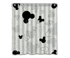 Patwee Schwarz und Weiß Maus Design Wasserdicht Duschvorhang, Stoff für Badezimmer Dekoration 66x72inch Color-01