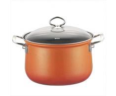 Riess 0659-034 Nouvelle-Corall Kochtopf mit Glasdeckel, Durchmesser 24 cm, 6 l, Kastanienbraun