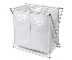 Beldray, grau LA041074GRYEU Wäschesortierer mit 2 Fächern, Sortierkorb