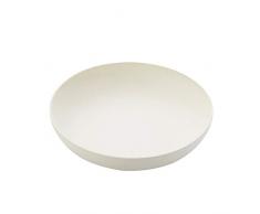 Salatschüssel aus Bambus Faser fur bis zu 6 personen zu servieren, extra groβ, 32 cm Durchmesser, weiß