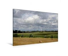 Calvendo Premium Textil-Leinwand 120 cm x 80 cm quer, Ostfriesland nach der Weizenernte | Wandbild, Bild auf Keilrahmen, Fertigbild auf echter Leinwand. nach der Weizenernte Natur Natur