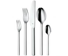 WMF Dune Besteckset 6 Personen, 30 teilig, Monobloc-Messer, Cromargan Edelstahl poliert, glänzend, spülmaschinengeeignet