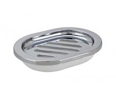 WENKO 19479102 Seifenablage Vercelli Chrom - Seifenschale, Polypropylen, 13.5 x 2.5 x 9.8 cm, Weiß