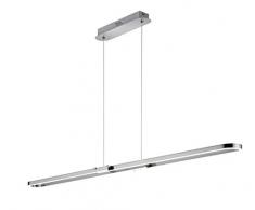 Trio Leuchten Romulus 373790207 LED Pendelleuchte, Metall, 37 Watt, Nickel Matt, Acryl weiß, Switch Dimmer