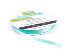 Vaessen Creative 301002-1011 Satinband Aqua, 6 mm x 10 Meter, Schleifenband, Dekoband, Geschenkband und Stoffband für Hochzeit, Taufe und Geburtstagsgeschenke, 6MM