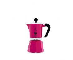 Bialetti Rainbow Espressokocher, Aluminium, fuchsia, 3 Tassen