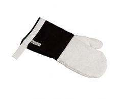 Le Creuset Ofenhandschuh mit extra langem Ärmel, Einheitsgröße, Schwarz/Weiß, Baumwoll-Canvas