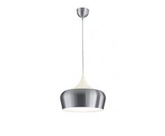 Elegante Pendelleuchete NABAB Aluminium gebürstet / Holz hell, Ø 36cm, Trio Leuchten