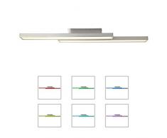 Brilliant Sword WiZ Connected LED Deckenleuchte 2 flg dimmbar App-Steuerung RGB Hauptlicht CCT Einstellung der Lichttemperatur Nachtlichtfunktion nickel eloxiert/weiß 2400 Lumen, LED integriert