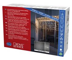 Konstsmide 4730-112 Maxi LED Kompakt System Basis-Set: Lichtervorhang u. Transformator / für Außen (IP67) / 24V Außentrafo / 104 warm weiße Dioden / weißes Softkabel