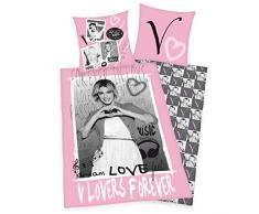 Herding DISNEY VIOLETTA Bettwäsche-Set, Wendekopfkissen, Bettbezug 160 x 210 cm, Kopfkissenbezug 65 x 100 cm, Baumwolle/Renforcé