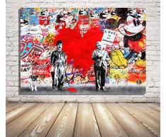 Faicai Art Banksy Graffiti Street Art Gemälde Wandbild Batman Pop Art Prints Poster Moderne Deko Kinderzimmer Wandschmuck Modern 16x24 Chaplin & einstein-3