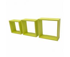 Duraline 3TC Dekoratives Wandregal, MDF, Grün, 30 x 12 x 30 cm