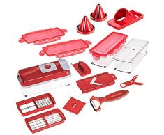 Genius Gemüse-und Obstschneider, Kunststoff, rot, 22.2 x 10 x 8.2 cm